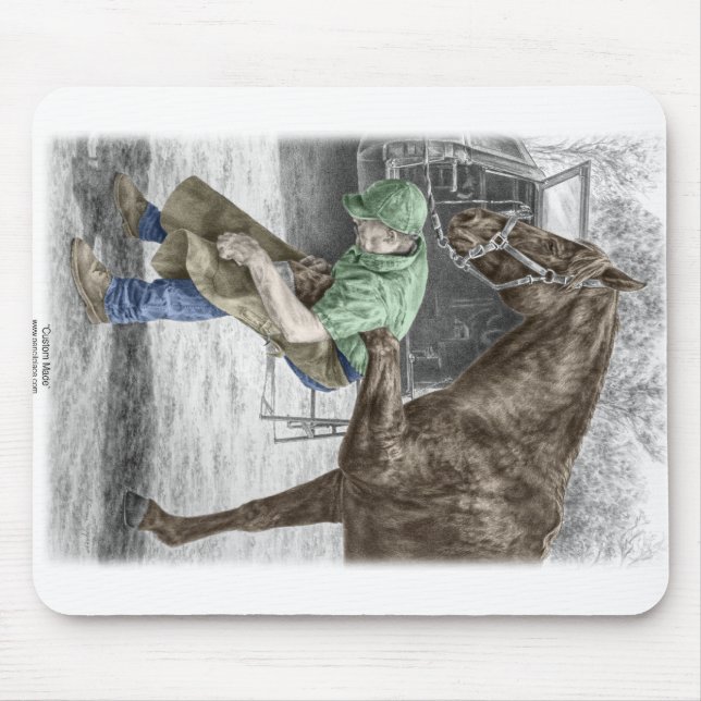 Farrier Blacksmith Shoeing Horse Mouse Pad (Front)