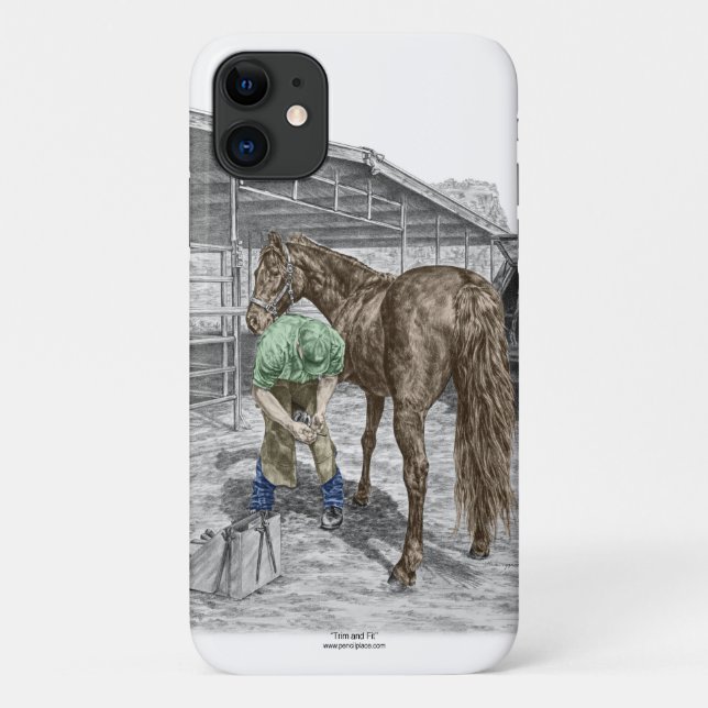 Farrier Blacksmith Trimming Horse Hoof Case-Mate iPhone Case (Back)