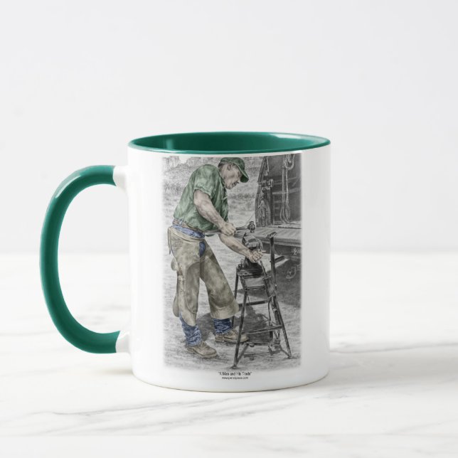 Farrier Blacksmith Using Anvil Mug (Left)