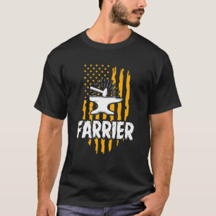 Farrier Flag Work Tool Horseshoe Hoof Trimming Equ T-Shirt