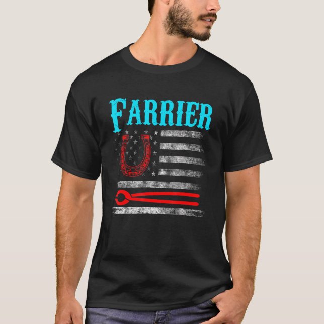 Farrier Horseshoe Hoof Trimming Equine Shoeing 2 T-Shirt (Front)