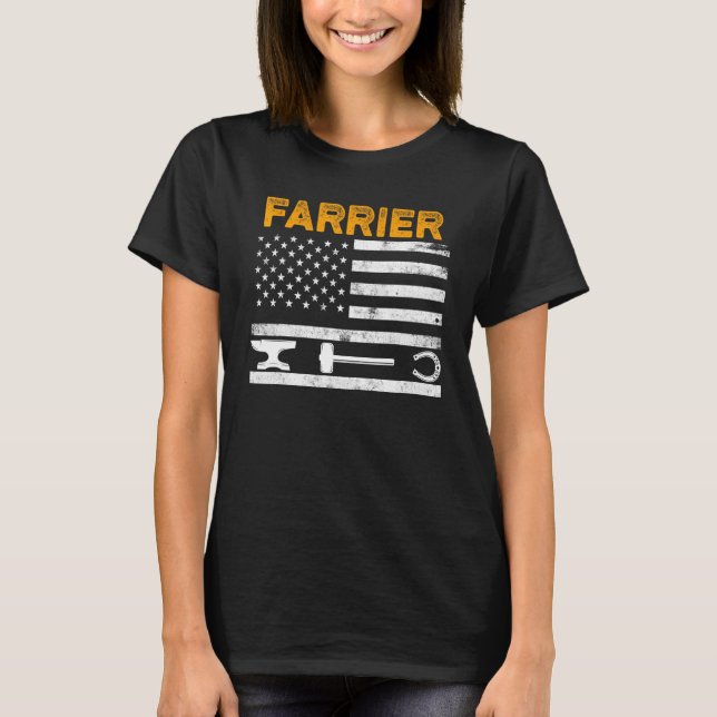 Farrier Horseshoe Hoof Trimming Equine Shoeing 65 T-Shirt (Front)