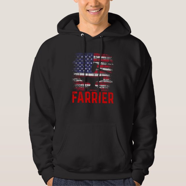 Farrier Horseshoe Hoof Trimming Equine Shoeing 66 Hoodie (Front)