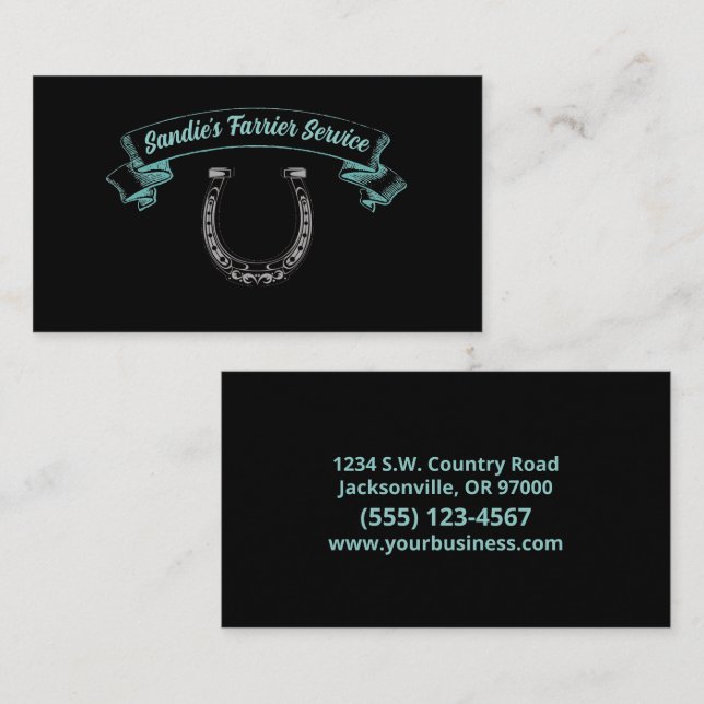 Farrier Horseshoe Service  Business Card (Front/Back)