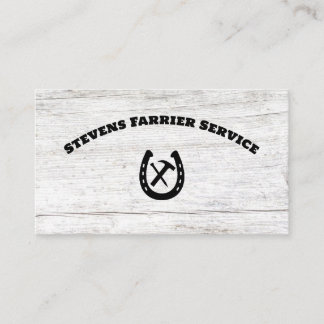 Farrier Horseshoe Service Wood Business Card
