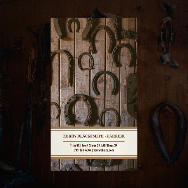 Farrier Horseshoeing and Trim  Magnetic Business Card (Creator Uploaded)
