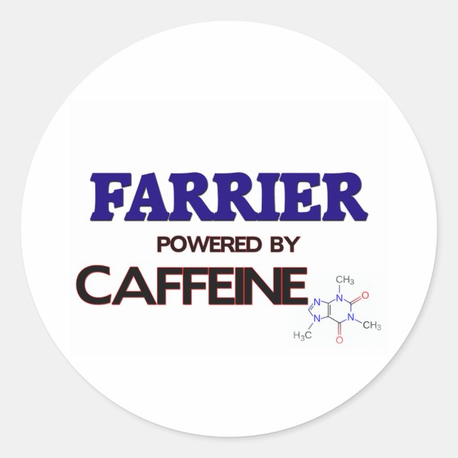 Farrier Powered by caffeine Classic Round Sticker (Front)