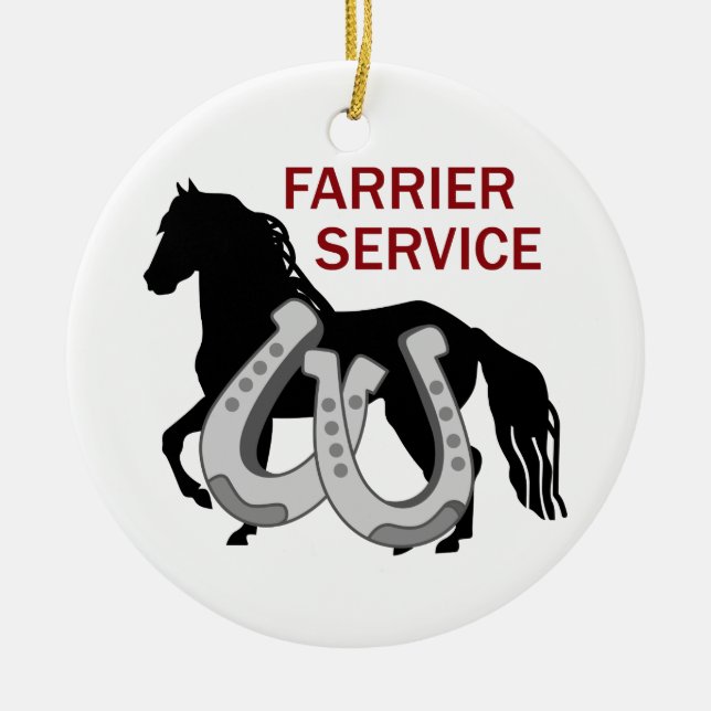 Farrier Service Ceramic Ornament (Front)