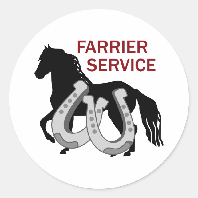 FARRIER SERVICE CLASSIC ROUND STICKER (Front)