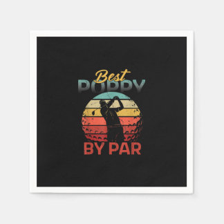 Fars Day Best Poppy Par Golf's Dad Grandpa Men Napkin