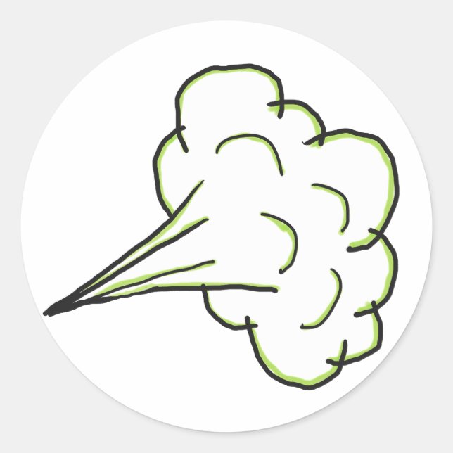 Fart Cloud Classic Round Sticker (Front)