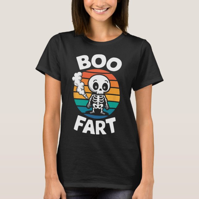 Fart Funny Farting Skeleton For Halloween  T-Shirt (Front)