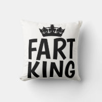 FART KING funny throw Pillows