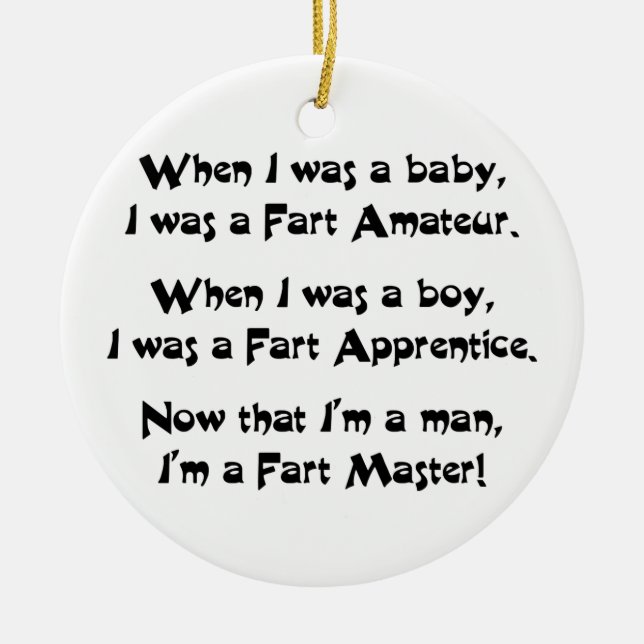 Fart Master Ceramic Tree Decoration (Front)