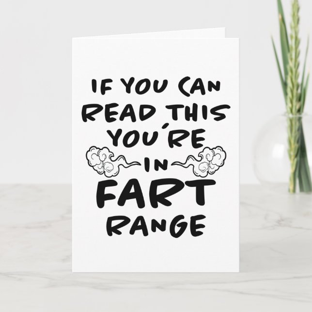 Fart Range Funny Saying Fun Bloating Farting Gift Card (Front)