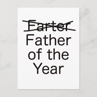 Farter Father Of The Year Black Blue Red Postcard