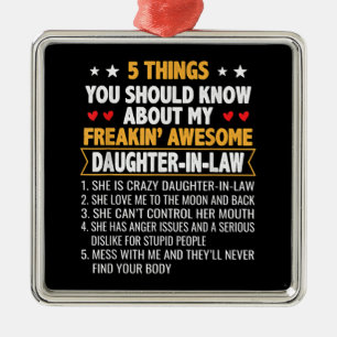 Farther And Mother In Law   From Daughter In Law Metal Ornament