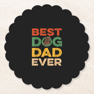 Farther day best newfoundland dog dad ever gifts paper coaster