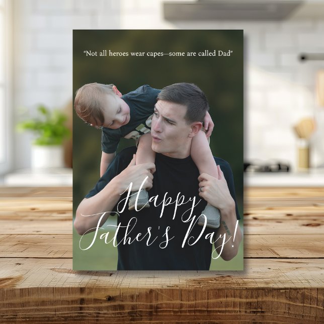 Farthers Day Dad Hero Photo Personalised Card (Farthers Day Dad Hero Photo Personalized Card)