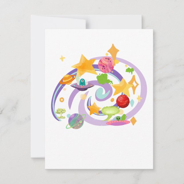Farting Aliens in Outerspace Invitation (Front)