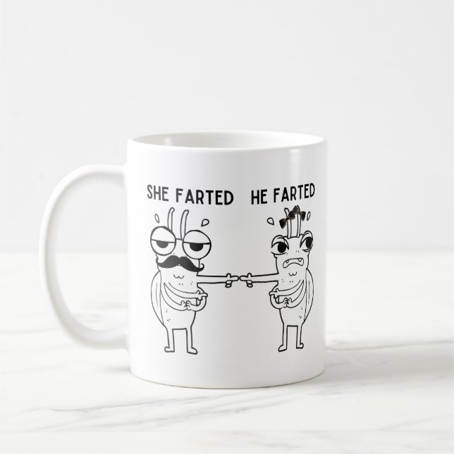 Farting Bug Humor Coffee Mug (Left)