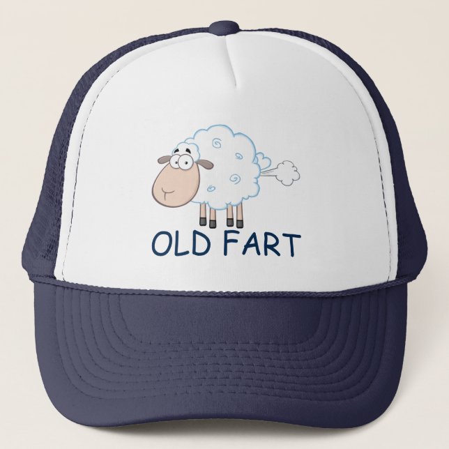 FARTING CARTOON SHEEP OLD FART HAT (Front)