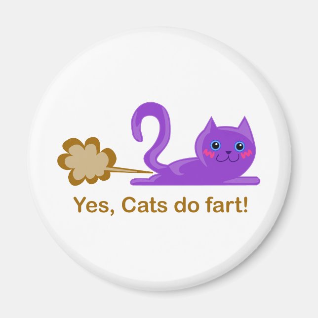 Farting cat, cat farts! magnet (Front)