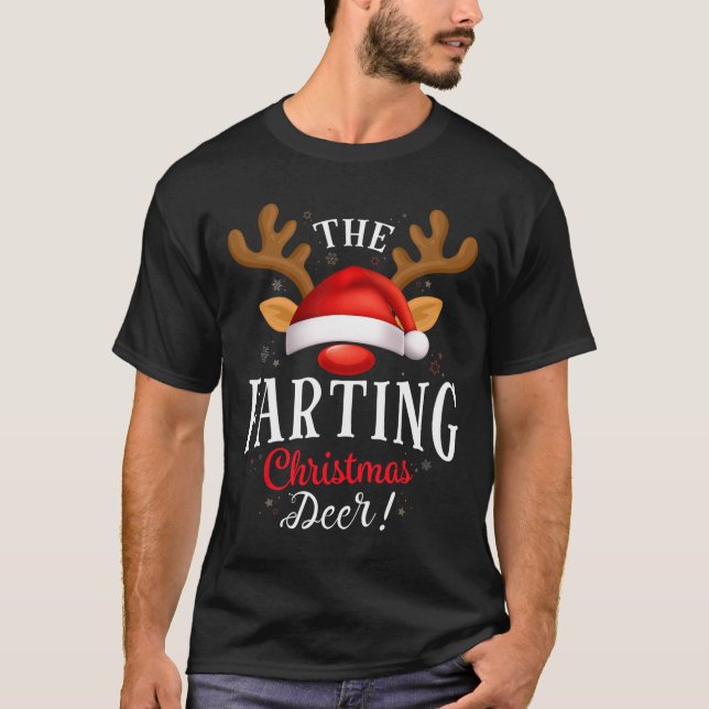 Farting Christmas Deer Pjs Xmas Family Matching  T-Shirt (Front)