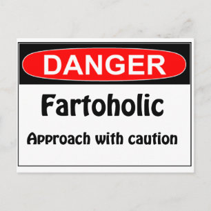 Farting Danger Fartoholic Postcard