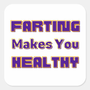 Farting Health Square Sticker