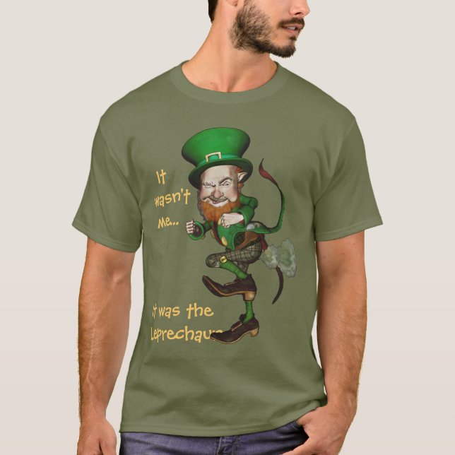 Farting Leprechaun Funny Irish Tee (Front)