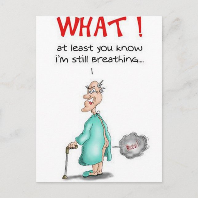 Farting Old Man Postcard (Front)