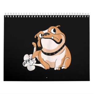 Farting Pitbull Lover Funny Bulldog Dog Mum Lover Calendar