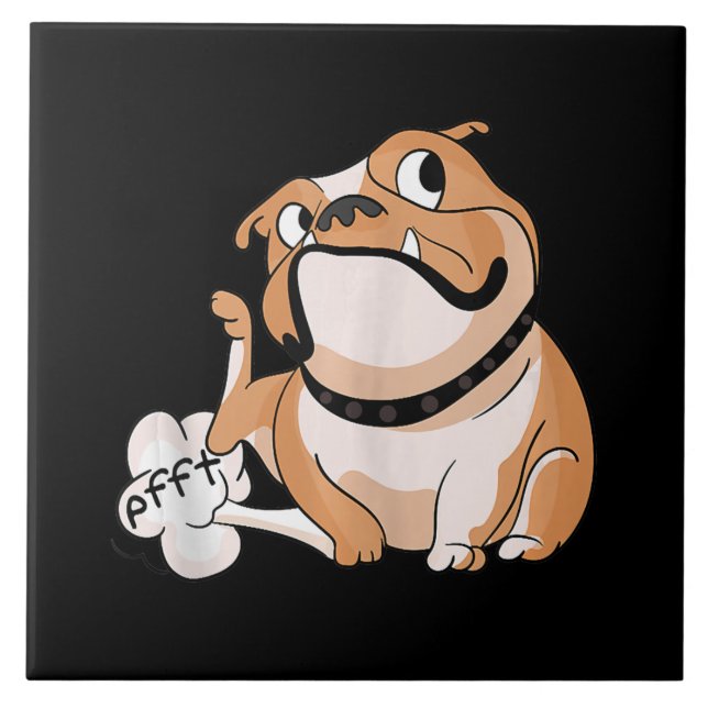 Farting Pitbull Lover Funny Bulldog Dog Mum Lover Ceramic Tile (Front)