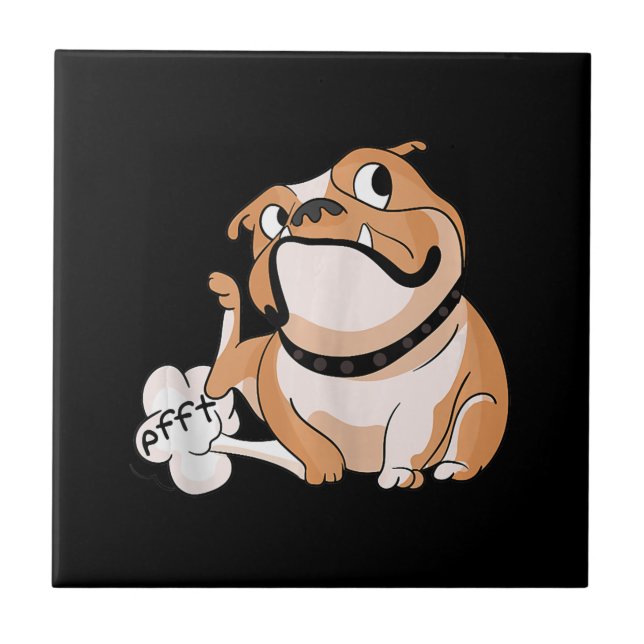 Farting Pitbull Lover Funny Bulldog Dog Mum Lover Ceramic Tile (Front)