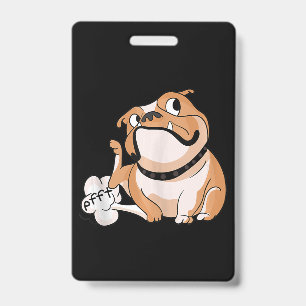 Farting Pitbull Lover Funny Bulldog Dog Mum Lover ID Badge