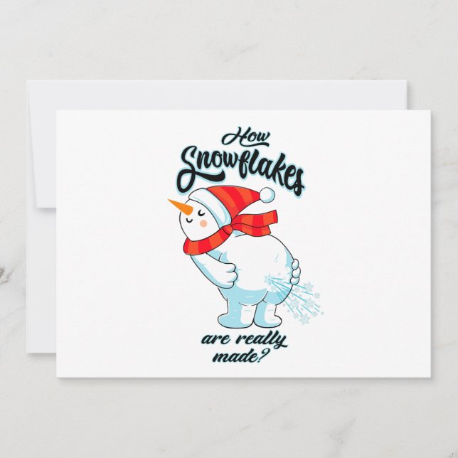 Farting Snowman How Snowflakes Are Really Made Holiday Card (Front)