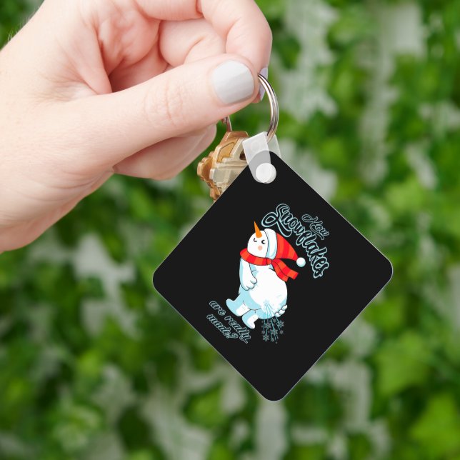 Farting Snowman How Snowflakes Are Really Made Key Ring (Hand)