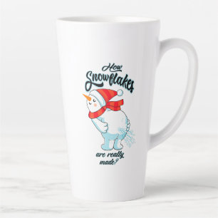 Farting Snowman How Snowflakes Are Really Made Latte Mug