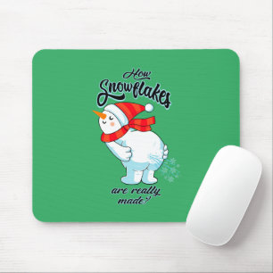 Farting Snowman How Snowflakes Are Really Made Mouse Pad