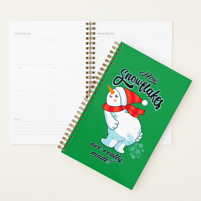 Farting Snowman How Snowflakes Are Really Made Planner (Display)