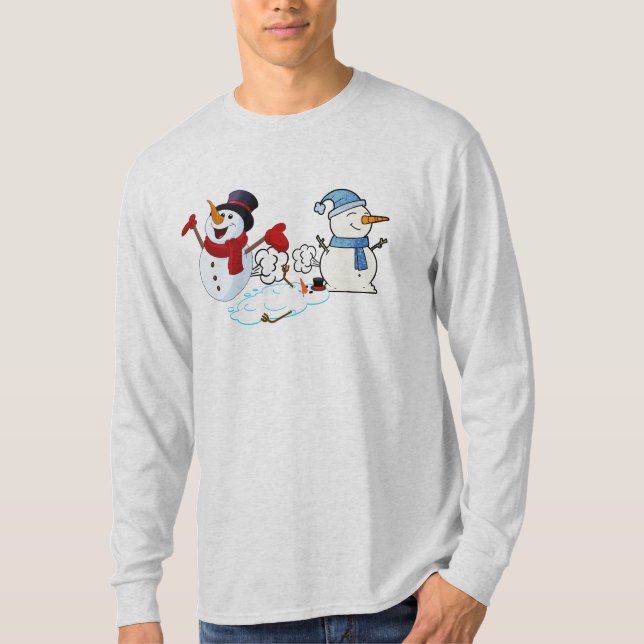 Farting Snowmen T-Shirt (Front)