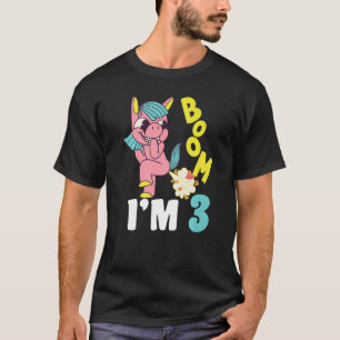 Farting Unicorn 3rd Birthday Boom I Am 3 Year Birt T-Shirt