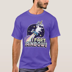 Farting Unicorn - Funny Unicorn - I Fart Rainbows T-Shirt