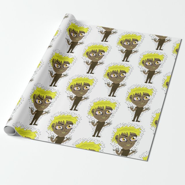 Farty Fingers  Chibi Wrapping Paper (Unrolled)