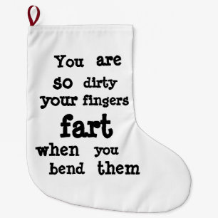 Farty Fingers  line Large Christmas Stocking