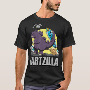 Fartzilla Funny Dinosaur Funny Dino Joke Silly Hum T-Shirt