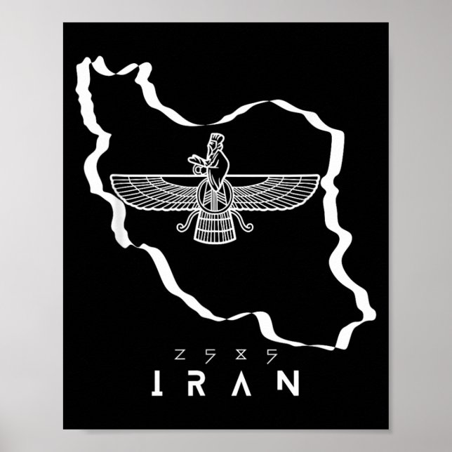Farvahar Iran map Ancient Persia Design Poster (Front)