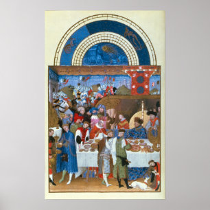 Fascimile of January: banquet scene Poster