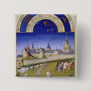 Fascimile of June: Haymaking 15 Cm Square Badge